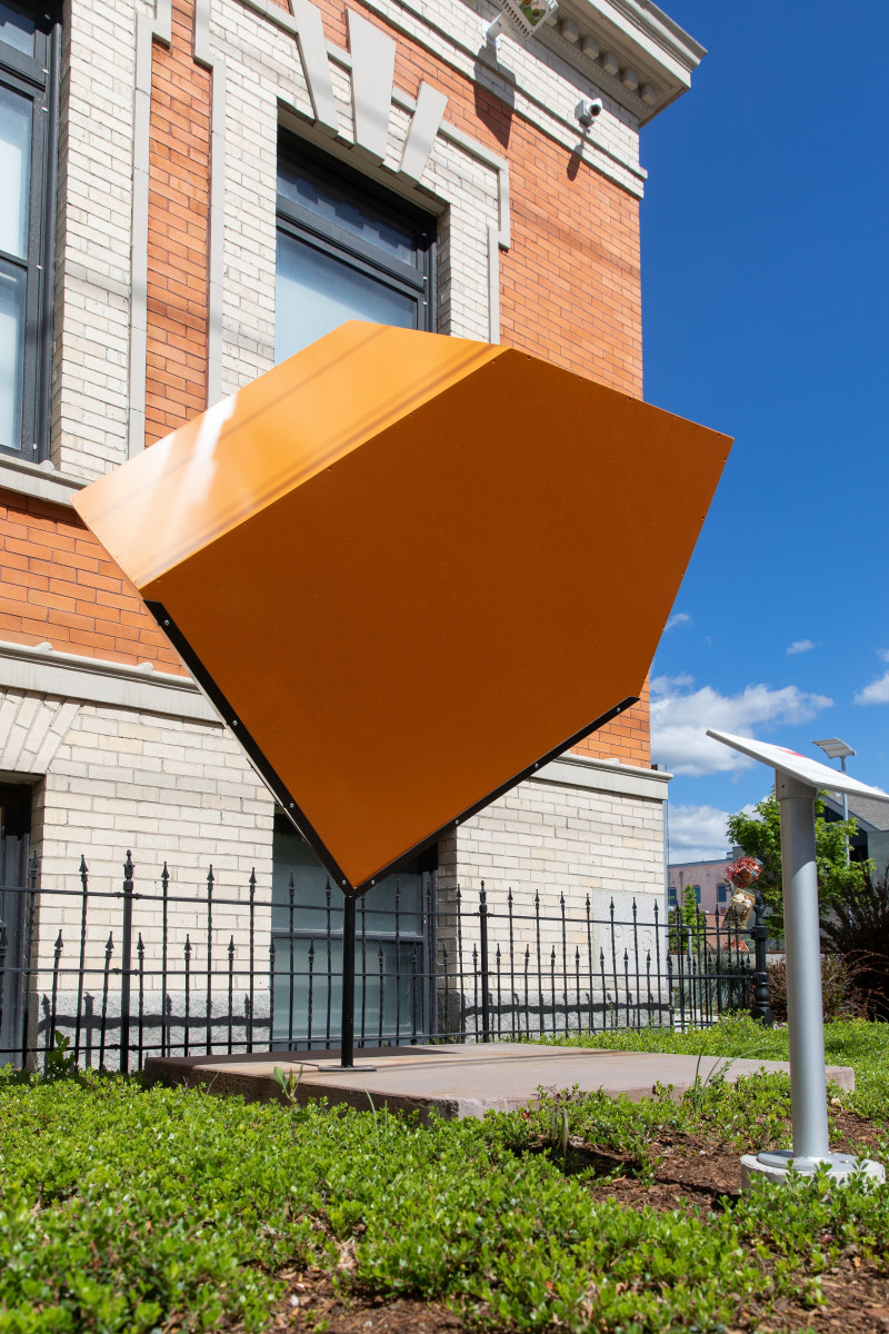 <p><span class="italic">Big Orange House</span>, 2021, painted plywood and steel, photo by Slikati Photography.</p>